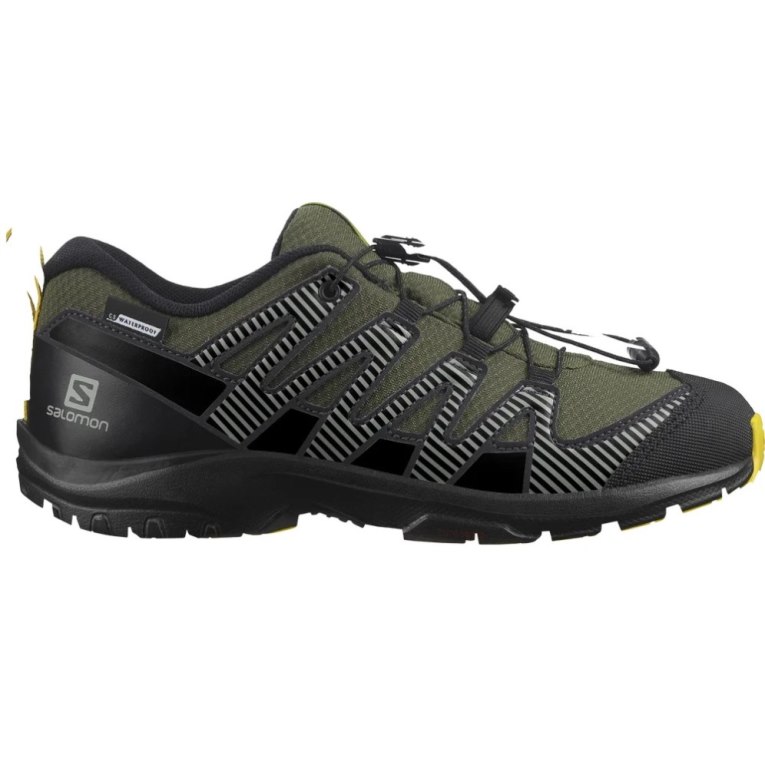 Black / Olive Salomon Xa Pro V8 CSWP Kids\' Hiking Shoes | IE KH9710